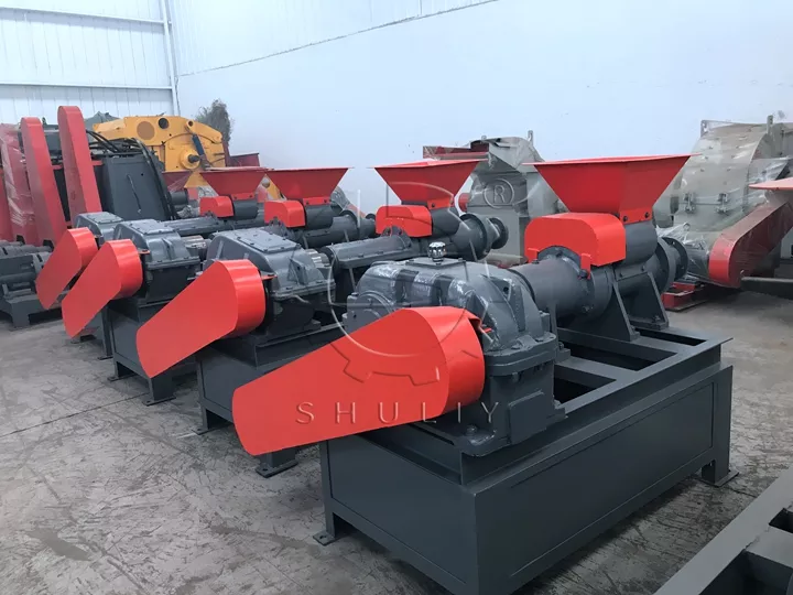 charcoal briquette machines in factory