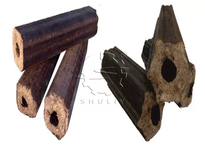 briquettes pini kay fabriquées par une extrudeuse de briquettes de sciure de bois