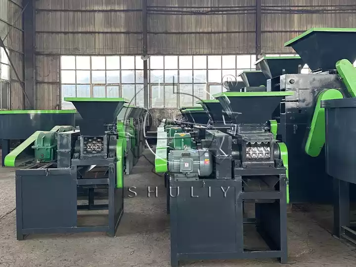 charcoal forming machine in factory