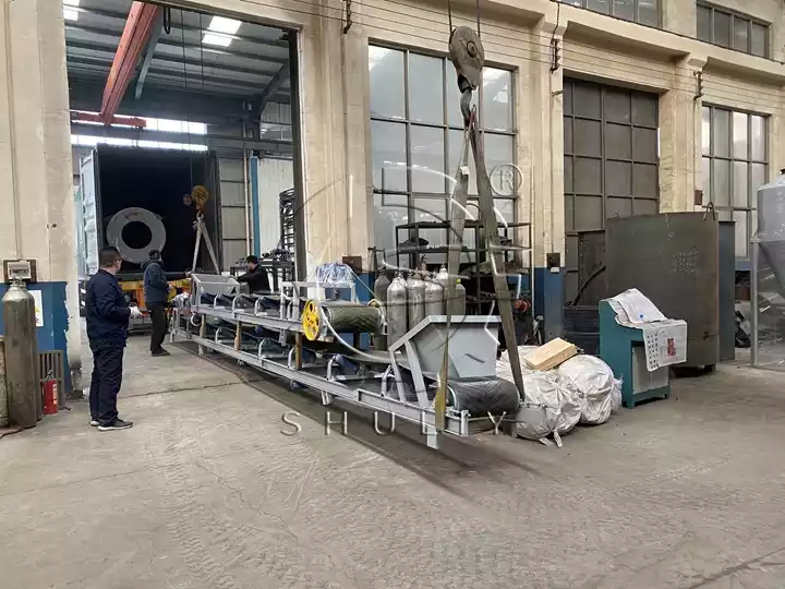 rotary drying machine loading site